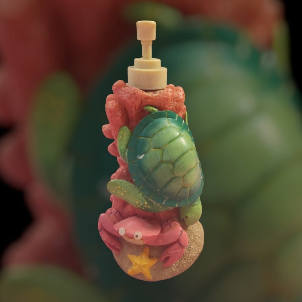 Colorful Ocean-Themed Resin Soap Dispenser